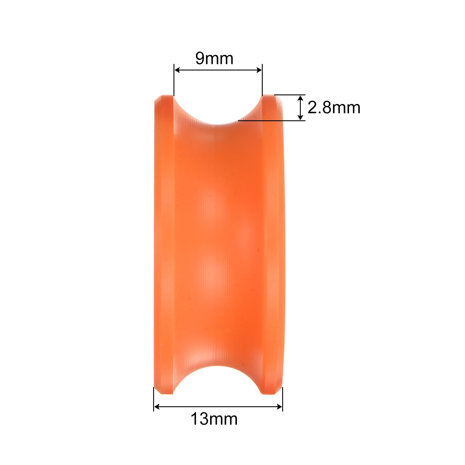 4 Sets U Type Groove Pulley Guide Rolling Bearing 6x30x13mm Roller Wheel Orange