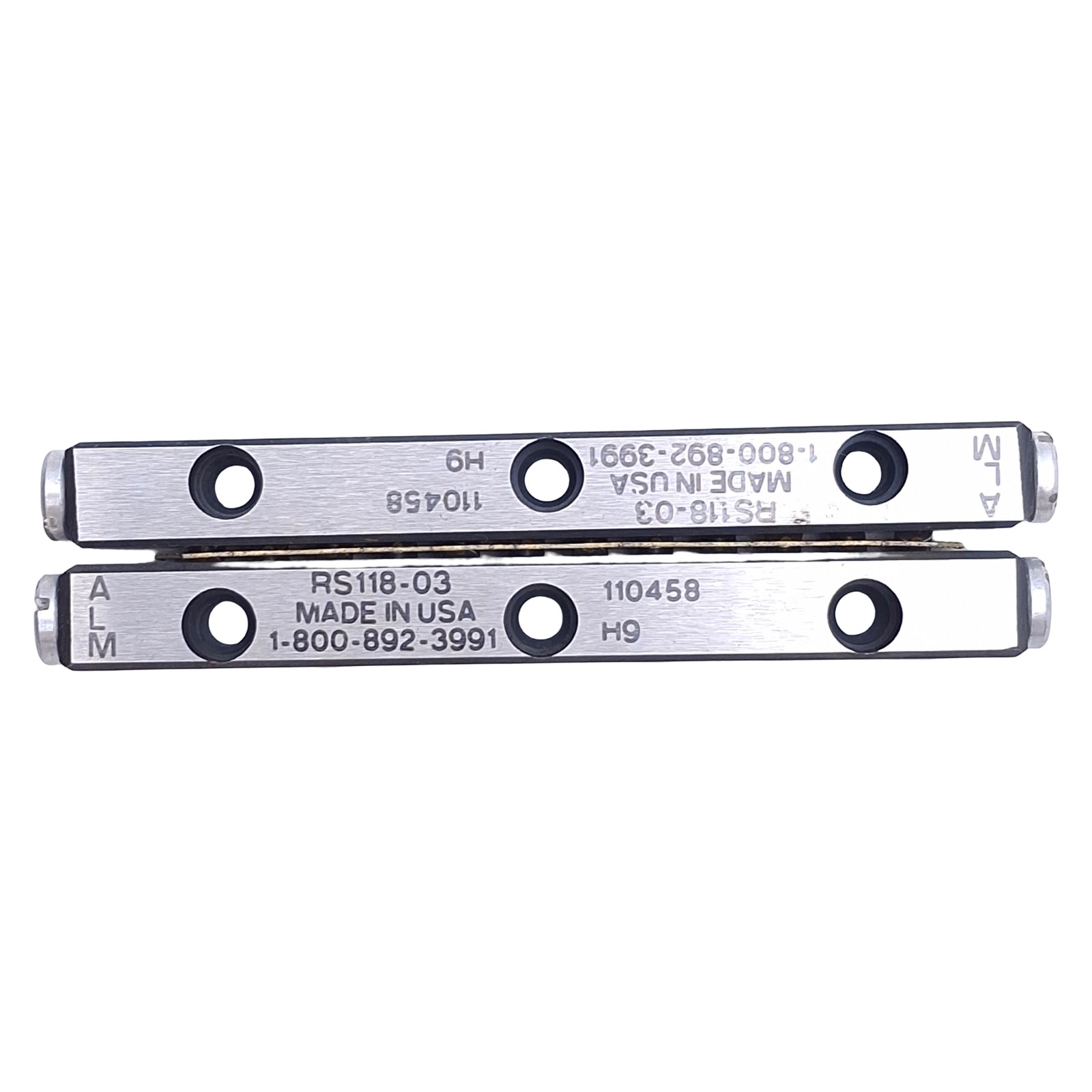 ALM RS118-03 Cross Roller Linear Rail Set, 75mm Length, 34mm Travel, 348lbs