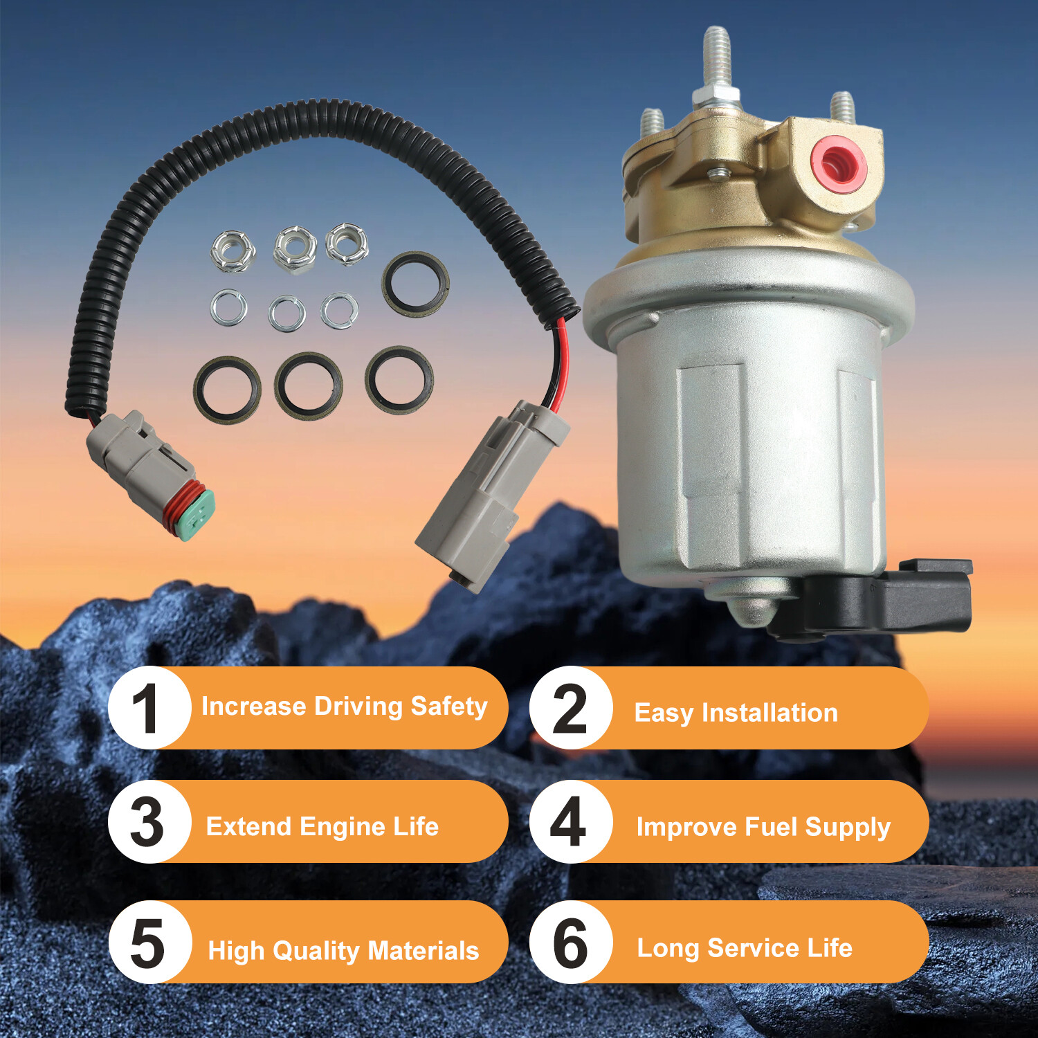 Fuel Lift Transfer Pump 24V for Cummins QSB5.9 6B 5.9L Engine 4943049 3990106 US