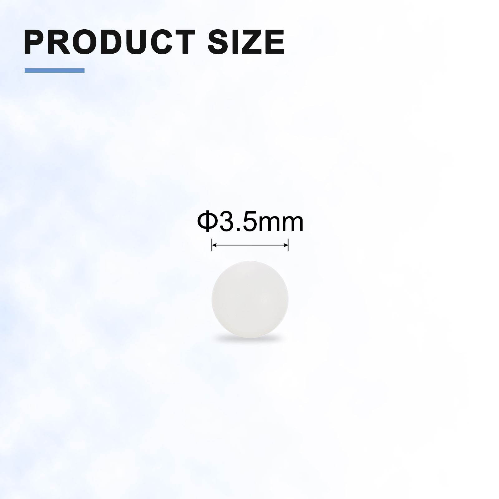 100pcs PP Plastic Bearing Balls 3.5mm Solid Plastic Ball White