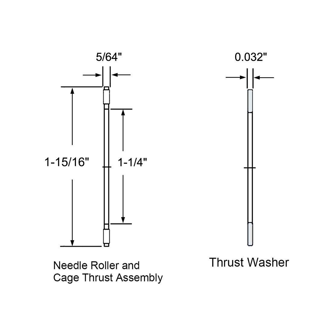 NTA2031 Thrust Needle Roller Bearings 1-1/4 x 1-15/16 x 5/64 Inch with Washer