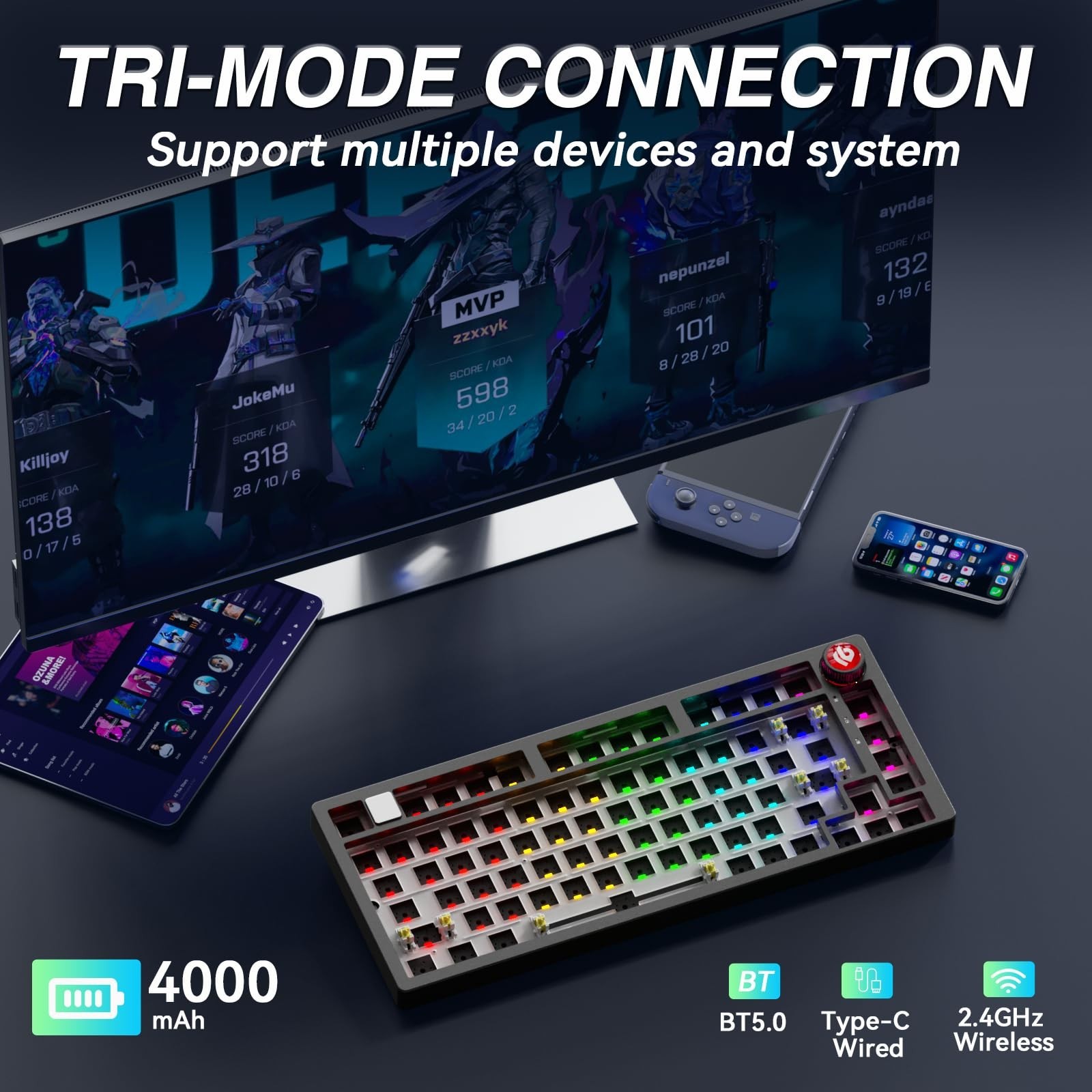 LEOBOG Hi75C Pro Wireless Mechanical Keyboard Kit – Aluminum Alloy Gasket