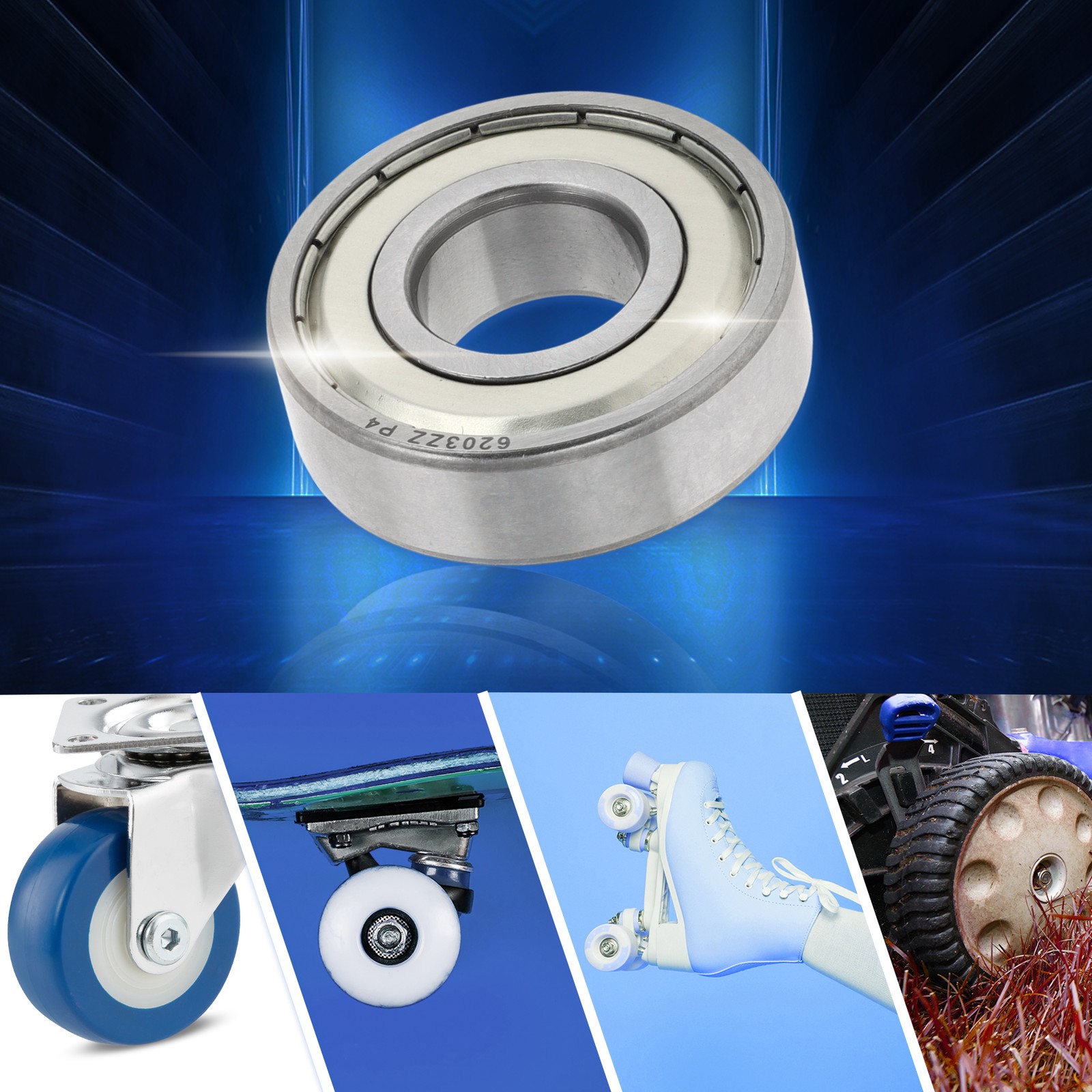 6203ZZ Deep Groove Ball Bearings P4 17x40x12mm 1 Pc Scooter Skateboard Wheel