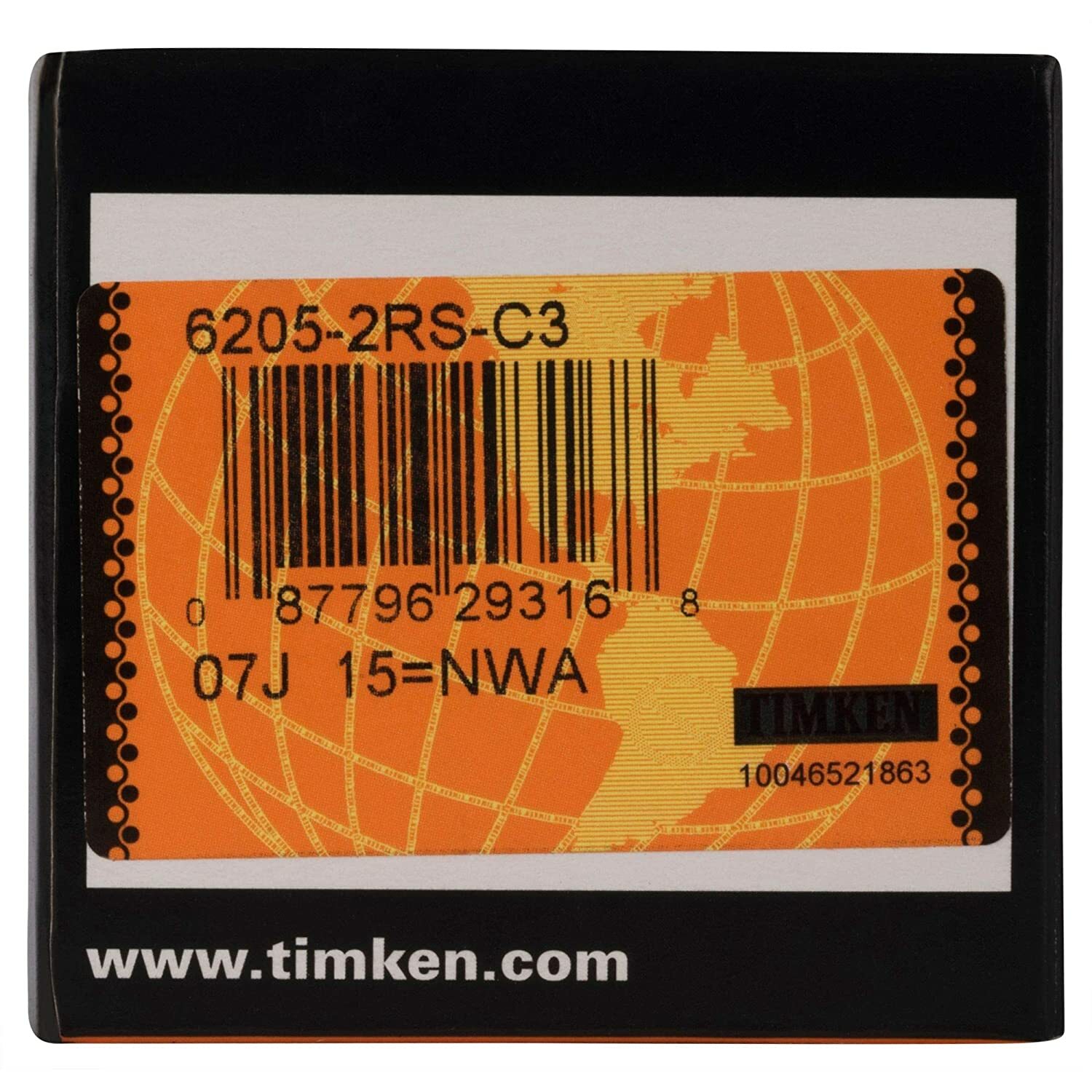 2 PACK 6205-2RS C3 TIMKEN 25X52X15 Clearance Double Rubber Seal Bearings