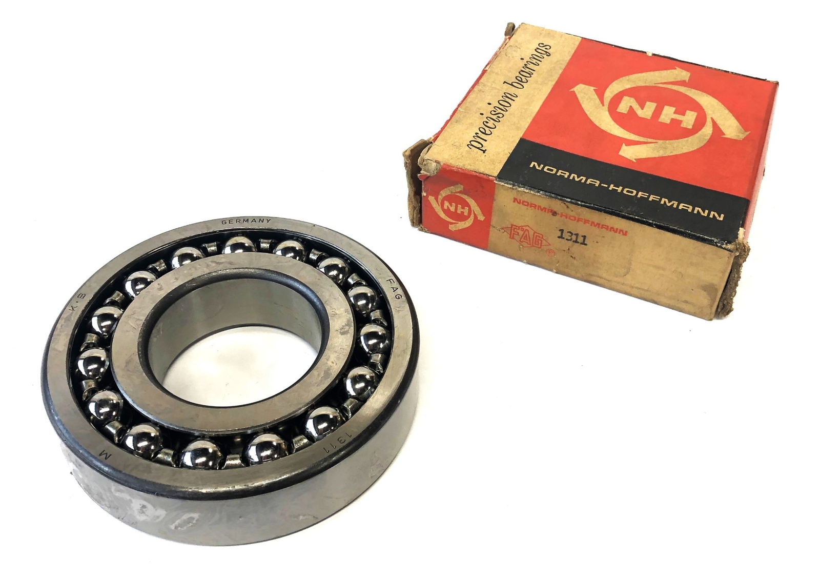 FAG Norma-Hoffman Self Aligning Double Row Ball Bearing 1311 NOS
