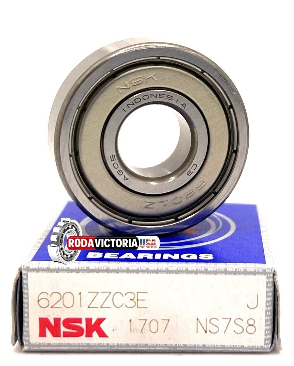 NSK 6201 ZZ DEEP GROOVE BALL BEARING, METAL SHIELDED 12x32x10mm