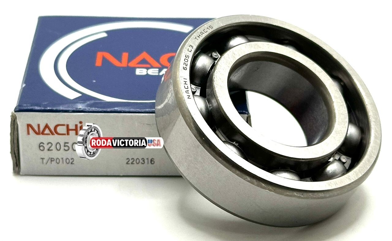 NACHI 6205 CM DEEP GROOVE BALL BEARING. OPEN TYPE, NO SEALS 25x52x15 mm