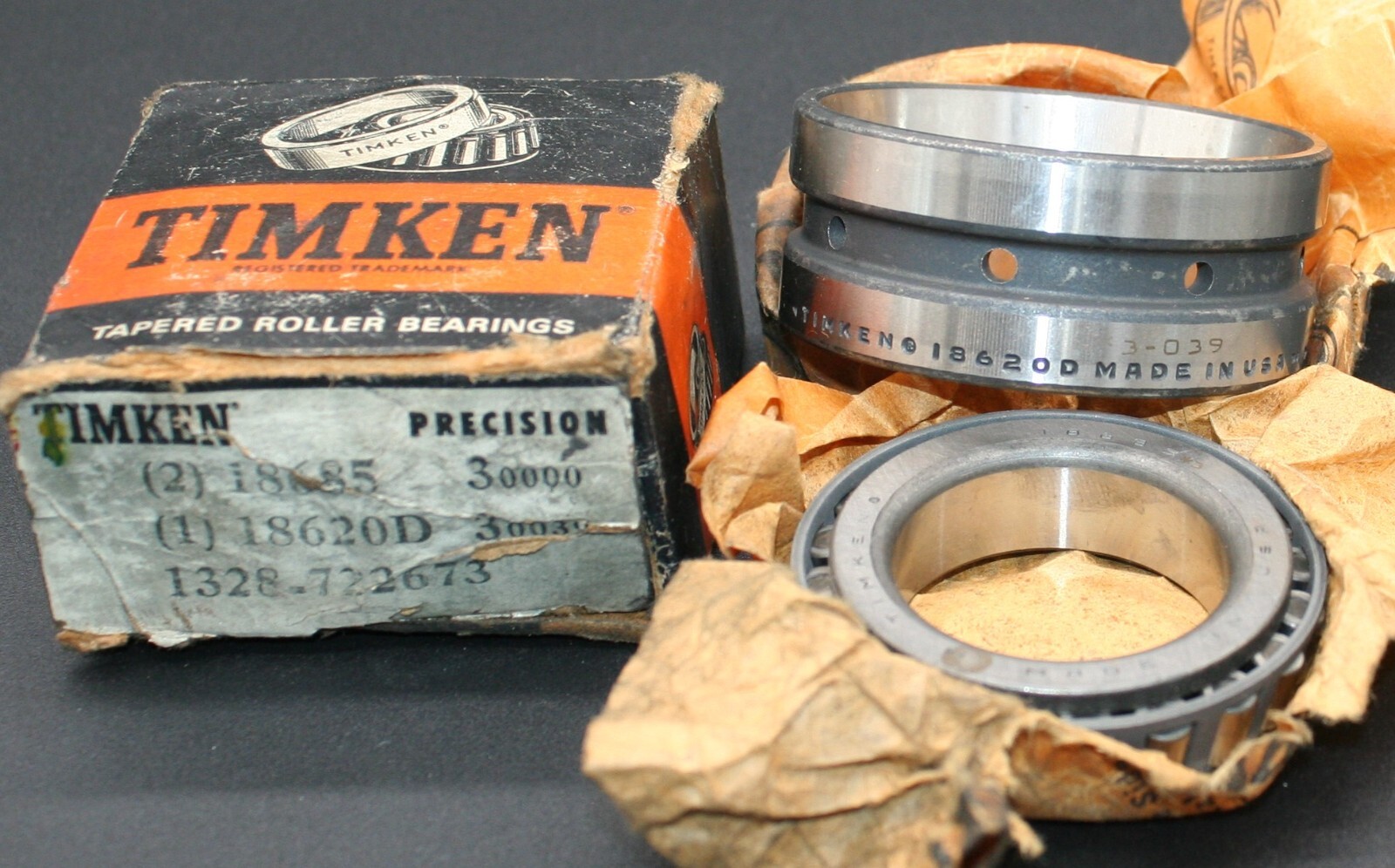 Timken 18685/ 18620D Tapered Roller Bearings 1-3/4″ ID 1328-722673 USA