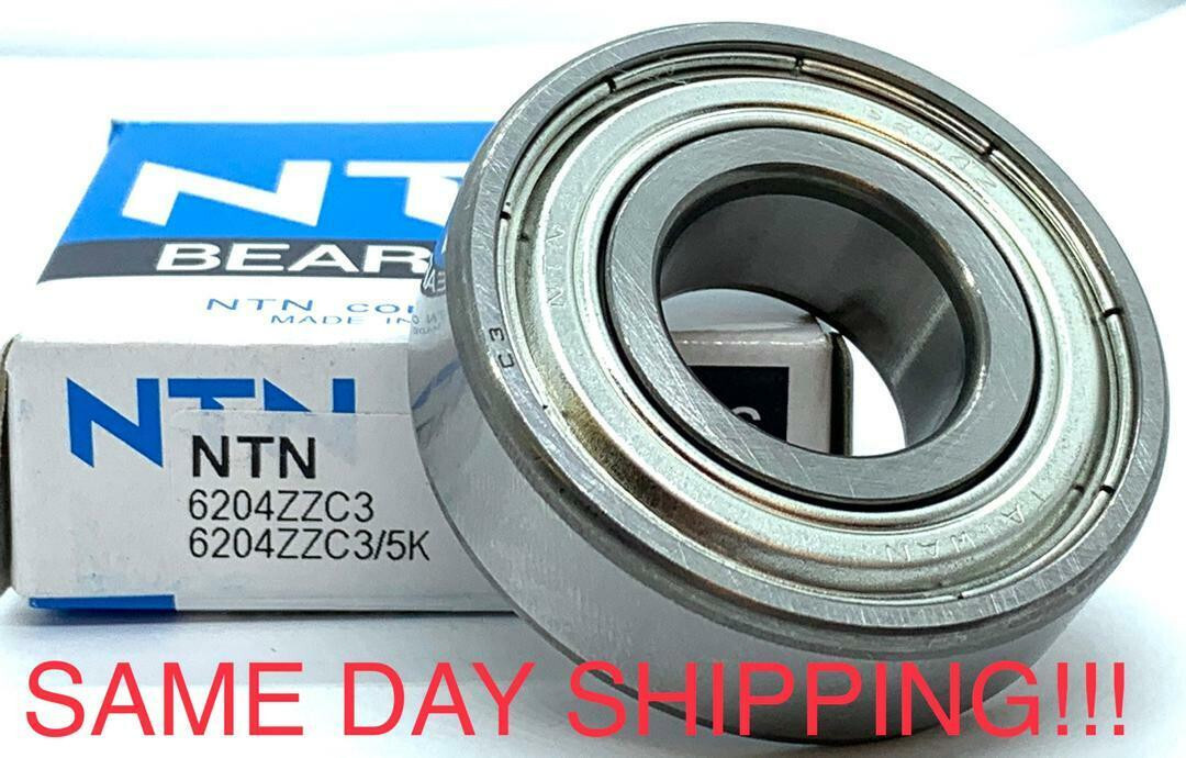 NTN 6204 ZZ C3 DEEP GROOVE BALL BEARING, METAL SHIELDED 20x47x14mm