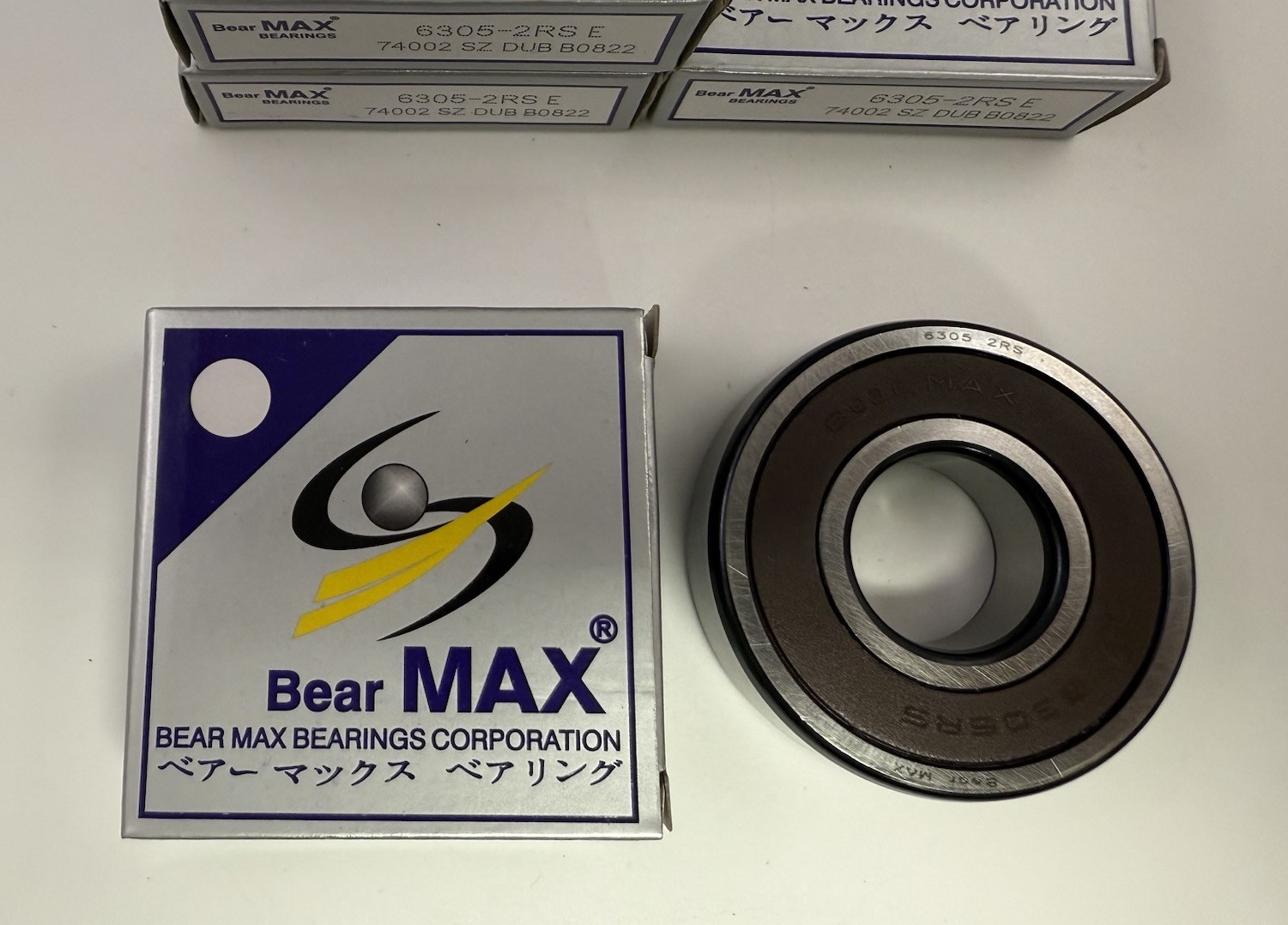 10 pcs BearMAX 6305-2RS 25x62x17mm Rubber Seal Deep Groove Ball Bearings 63052RS