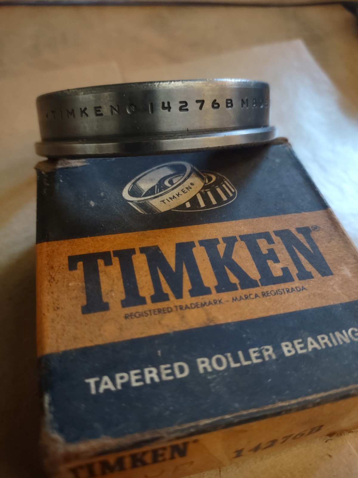14276B Timken tapered roller bearing flanged cup Made in USA