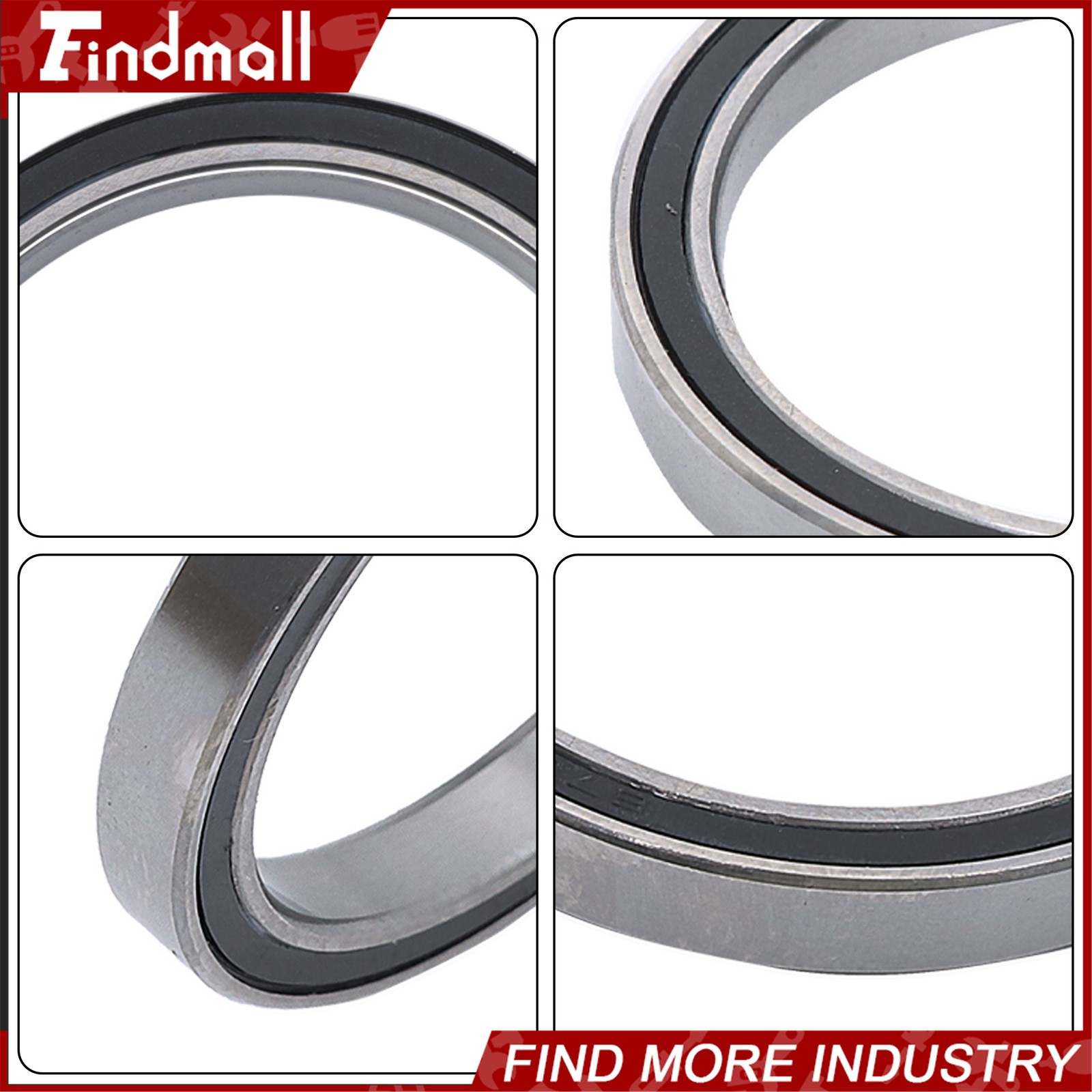 Findmall 10pcs 6708-2RS Ball Bearings 40x50x6mm Double Sealed Pre-Lubricated