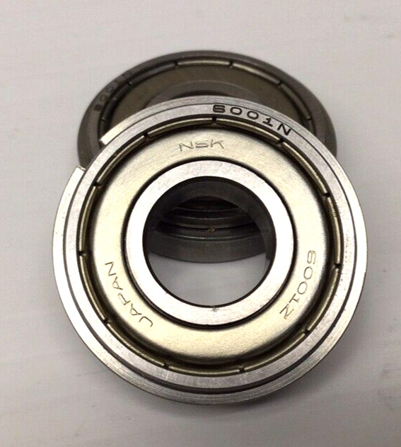 NSK 6001ZZNR Shielded Bearing W/Snap Ring 12mm ID 28mm OD 8mm Width (Pack Of 2)