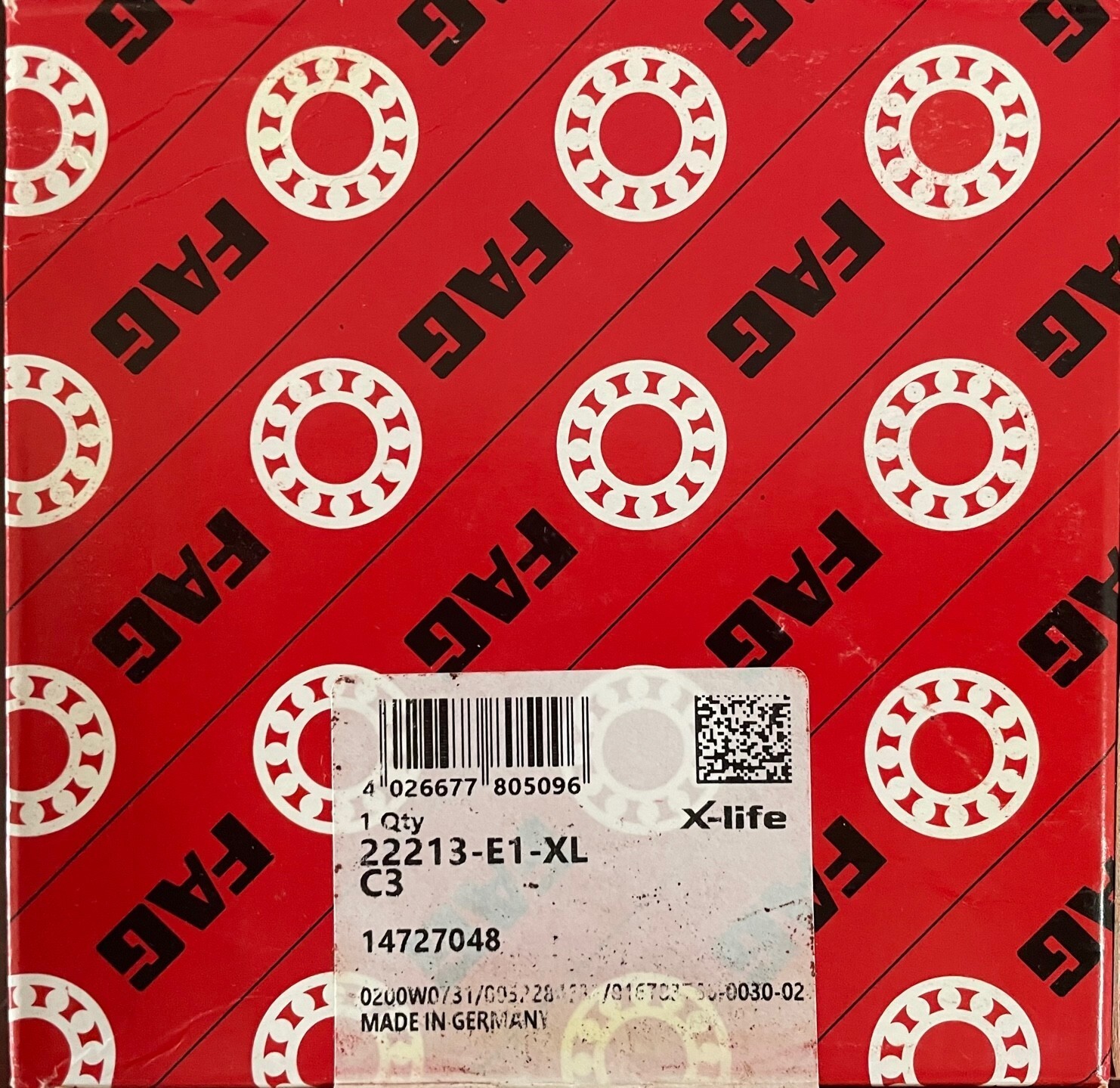 22213-E1-XL-C3 FAG SPHERICAL ROLLER BEARING (22213E1C3)