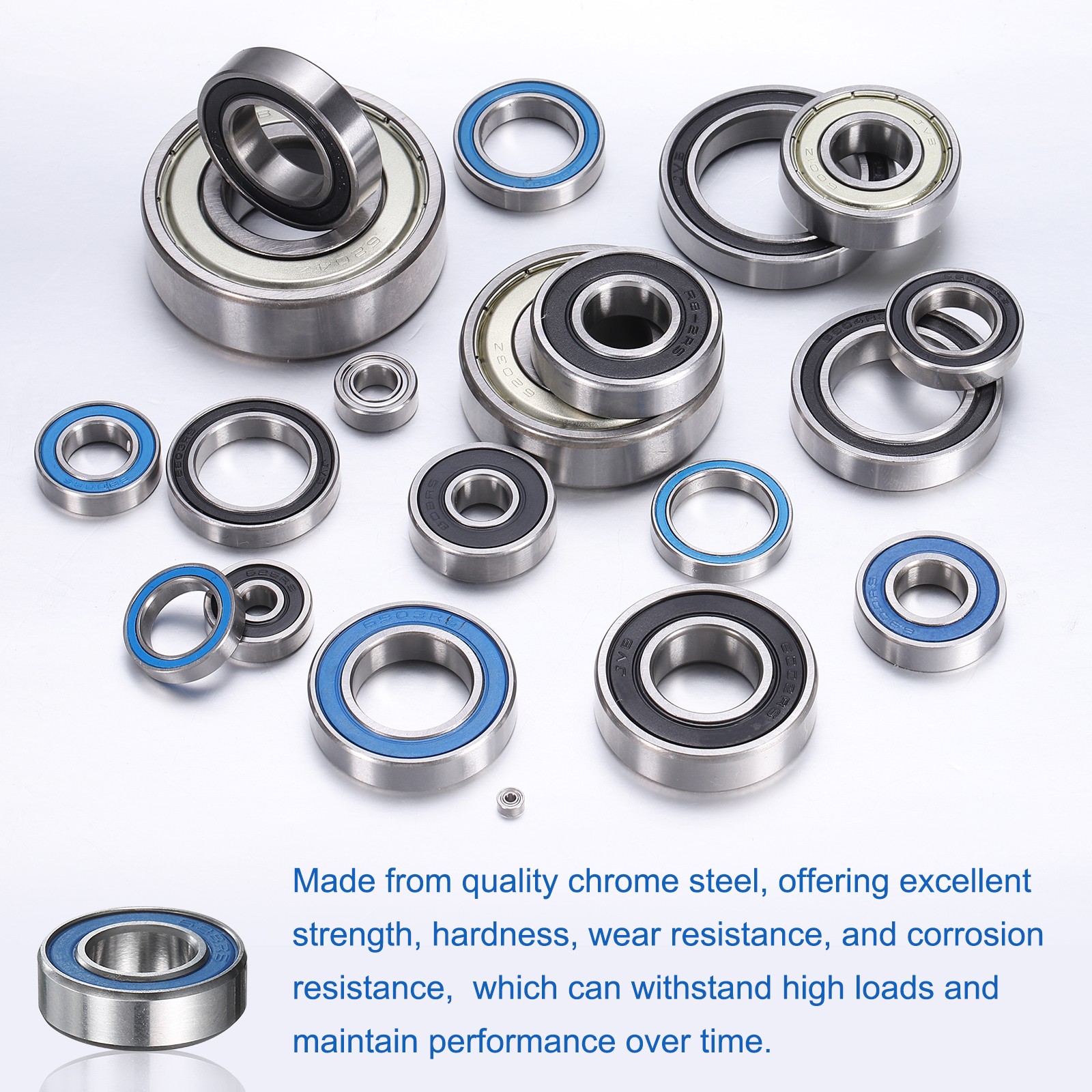 688-2RS Ball Bearing 2pcs 8mmx16mmx5mmZ2 Double Rubber Seal, Blue