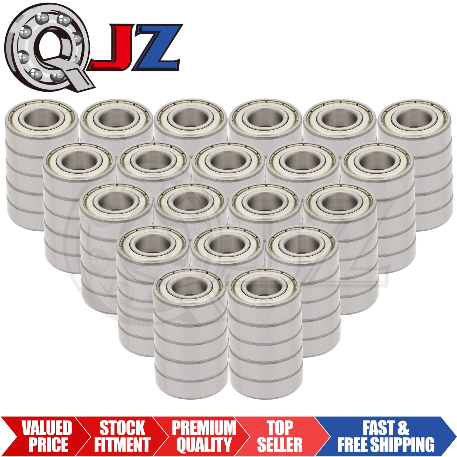 [Qty.100] New 6202-ZZ-16 Deep Groove Ball Bearing [16mm Bore x 35mm OD x 11mm W]