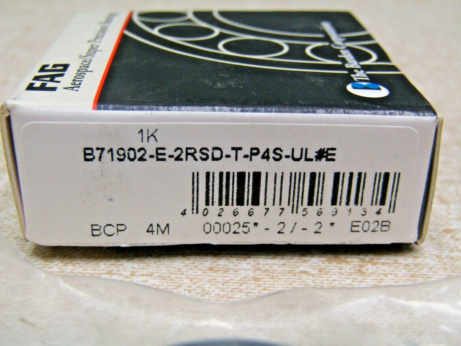 FAG Barden B71902-E-2RSD-T-P4S 1902HDL Super Precision Bearing 15mm X 28mm X7mm