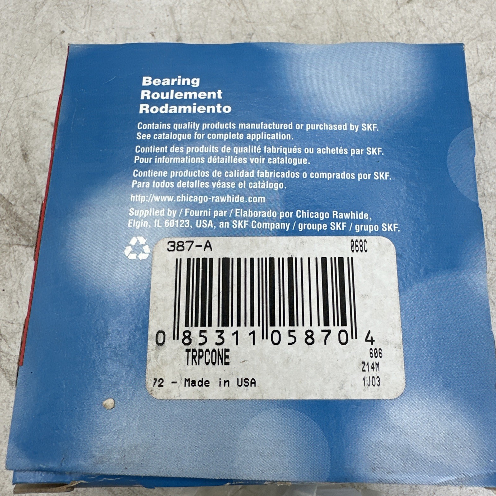 🇺🇸SKF 387A Taper Roller Bearing Cone Only! Free Shipping!🇺🇸