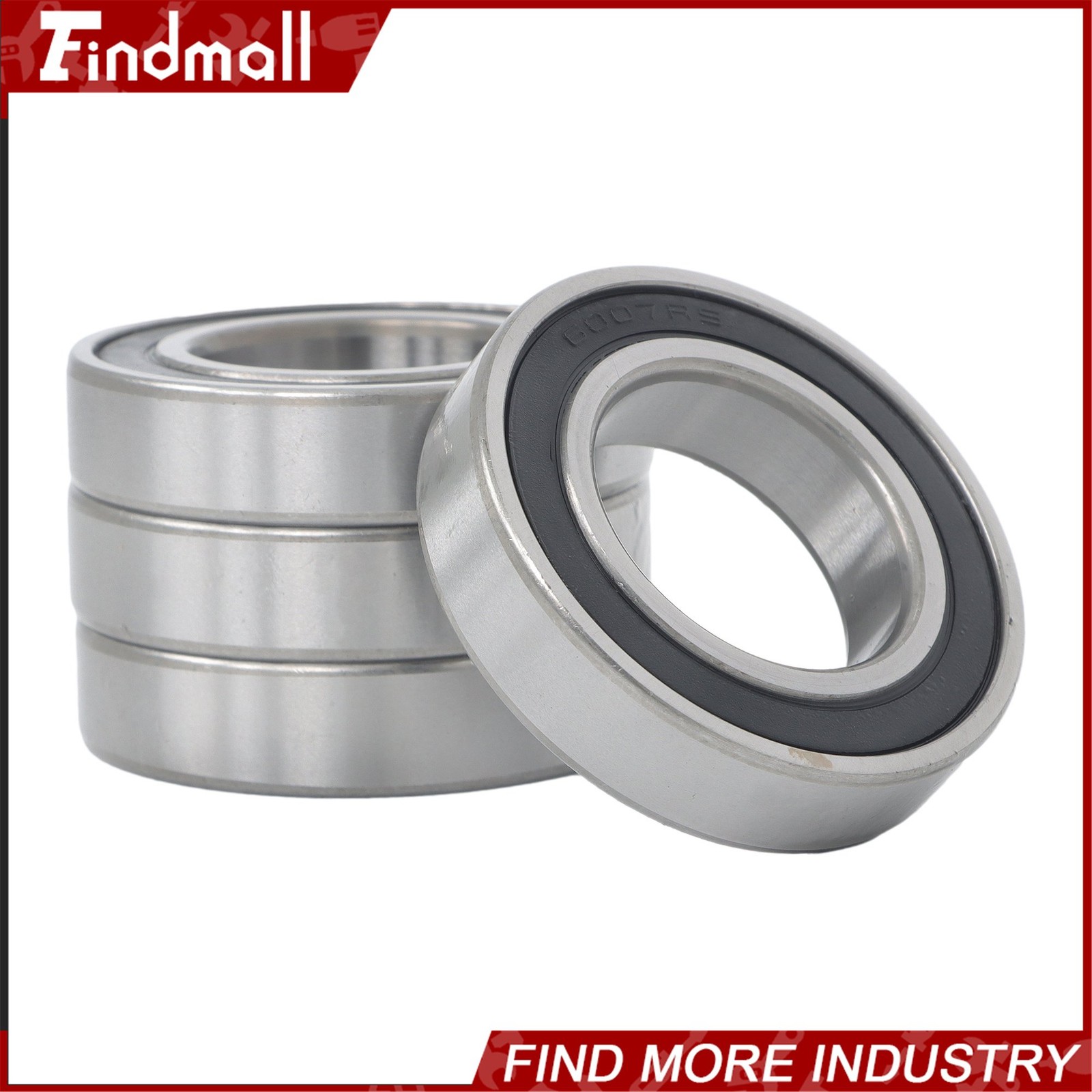 Findmall 6007-2RS Deep Groove Bearings 10pcs 35x62x14mm Rubber Sealed Set