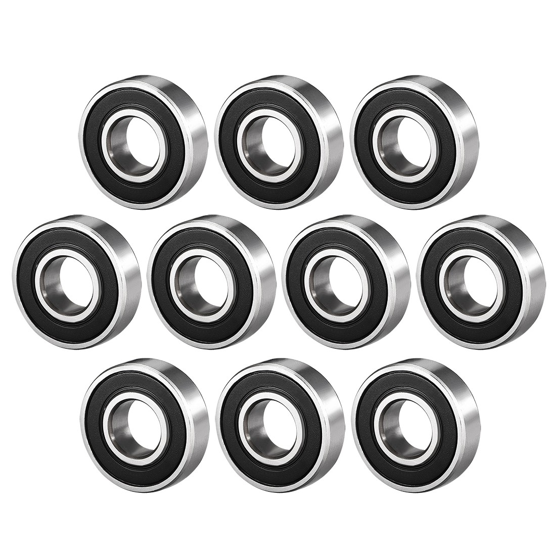 10Pcs 6001-2RS Ball Bearings Double Sealed 12mm ID 28mm OD 8mm Thick Z1