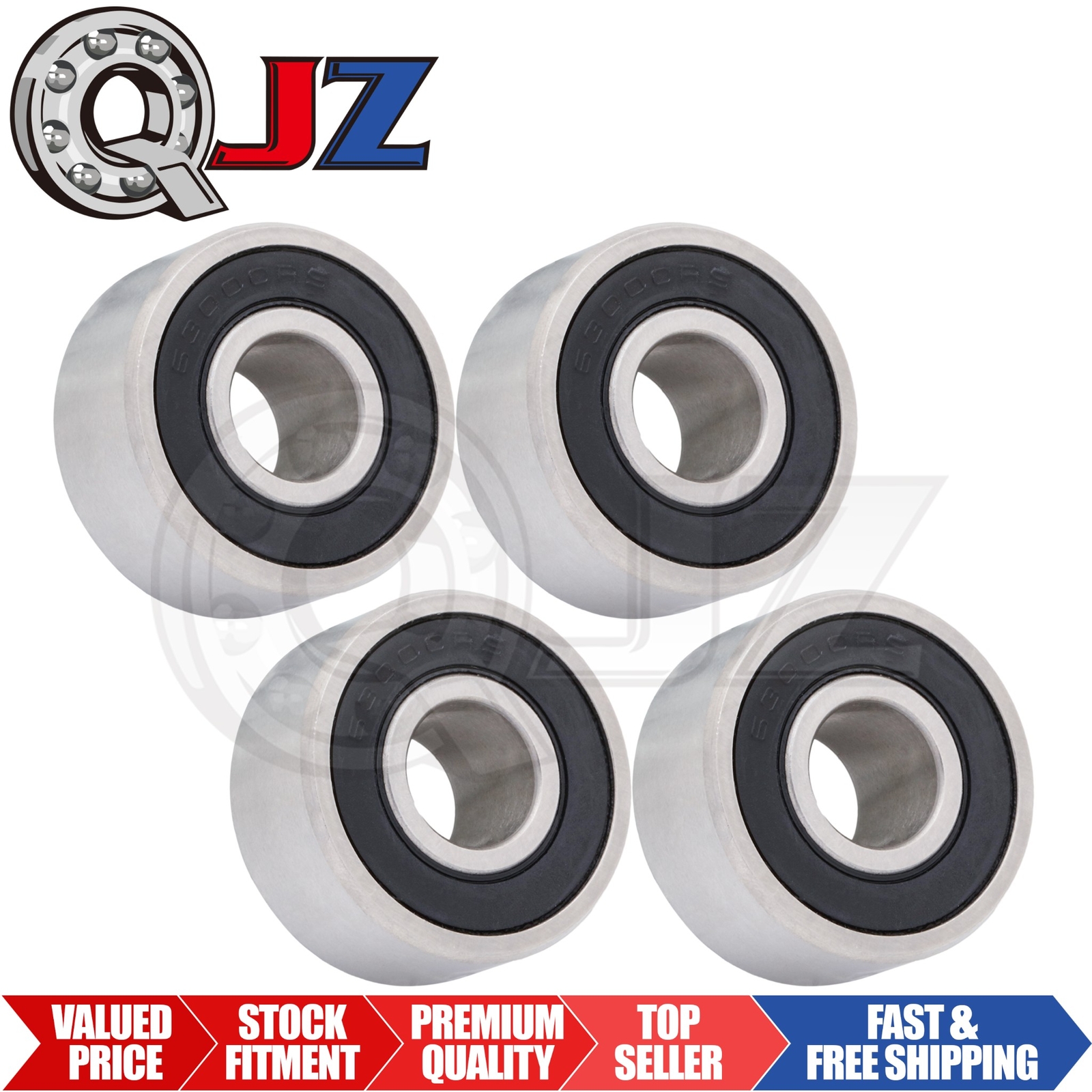 [4-Packs] New 63000-2RS Deep Groove Ball Bearing [10mm Bore x 26mm OD x 12mm W]