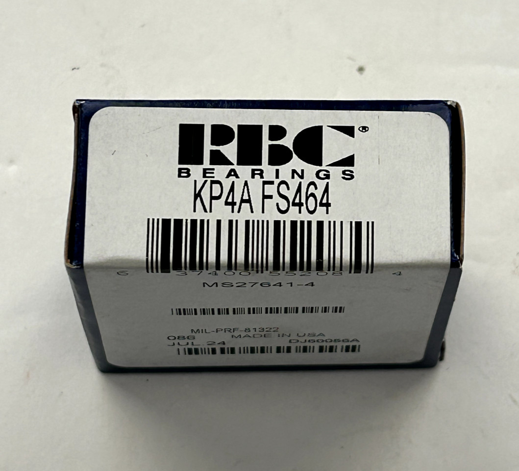 (02) RBC KP4A-FS464/ KP4AFS464 Airframe C. Ball Bearing, 0.2500″ ID, 0.7500″ OD