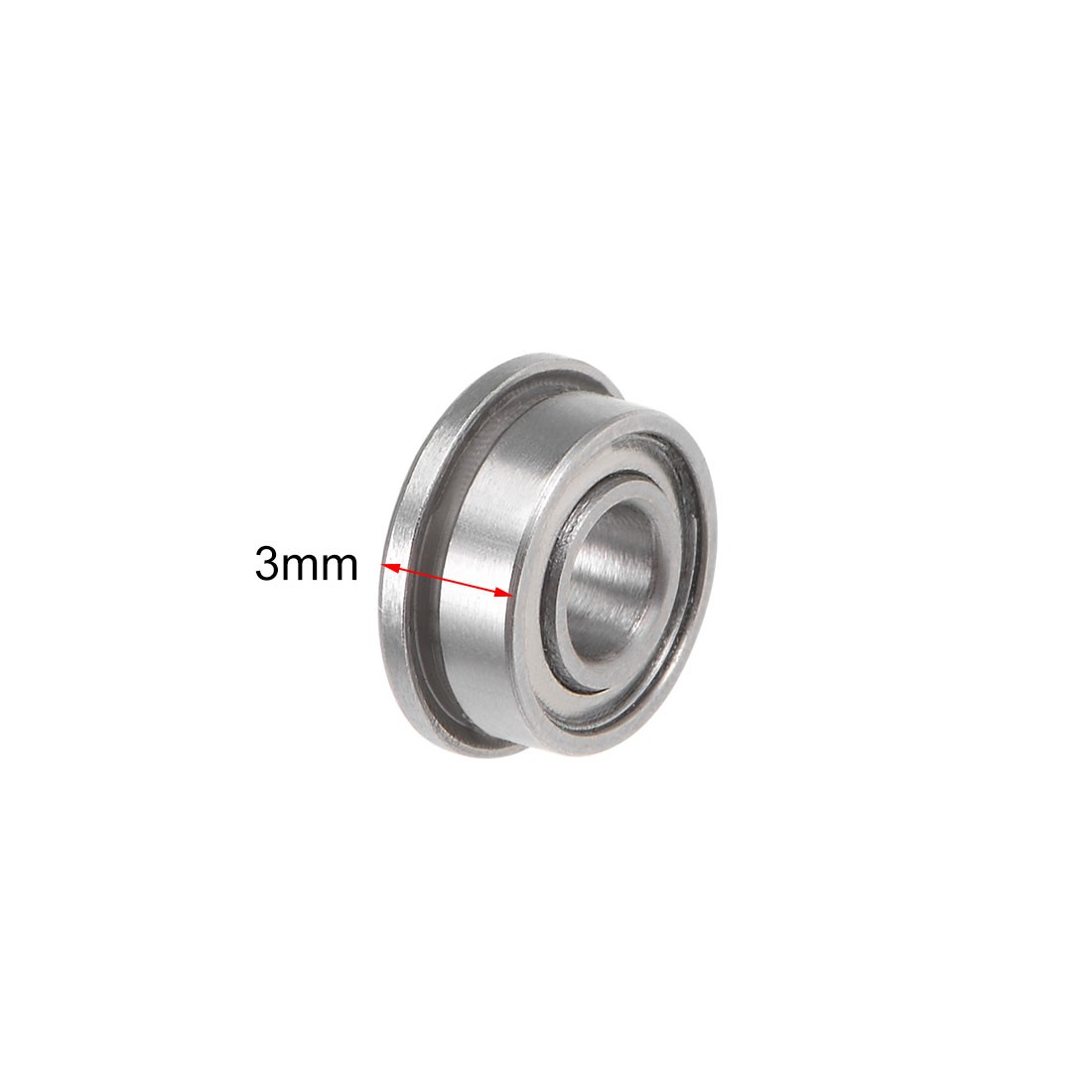 F683ZZ Flange Ball Bearing 3x7x3mm Shielded Chrome Bearings 2pcs