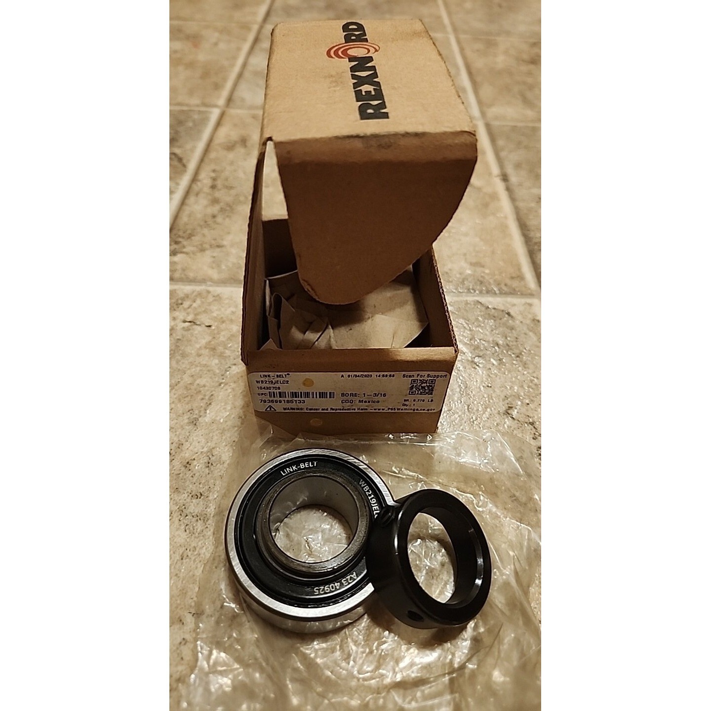 Rexnord Link-Belt WB219JELC2 Ball Bearing Insert 1-3/16 Bore 10430708 Eccentric