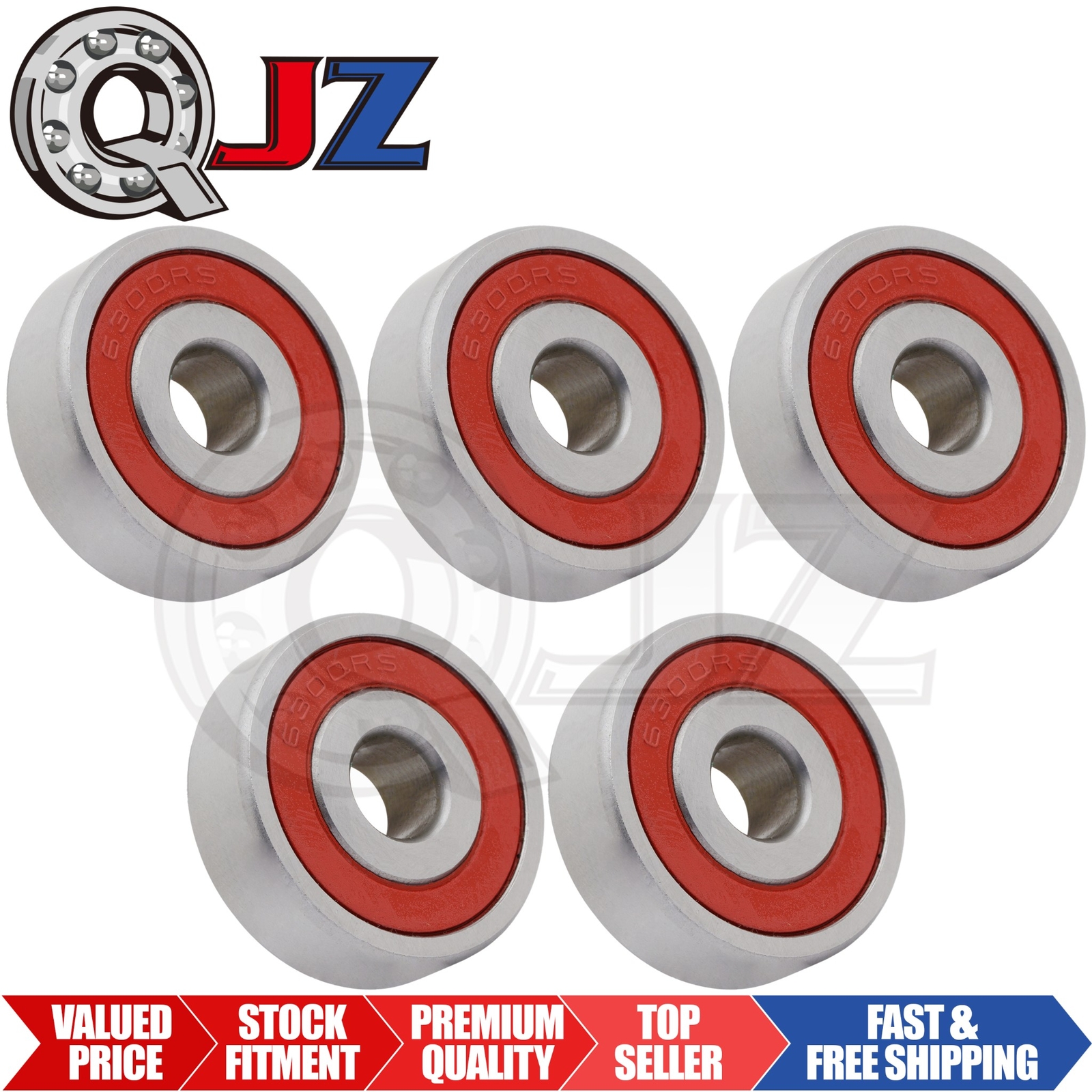 [Qty.5] 6300-2RS Deep Groove/Radial Ball Bearing [10mm Bore x 35mm OD x 11mm W]