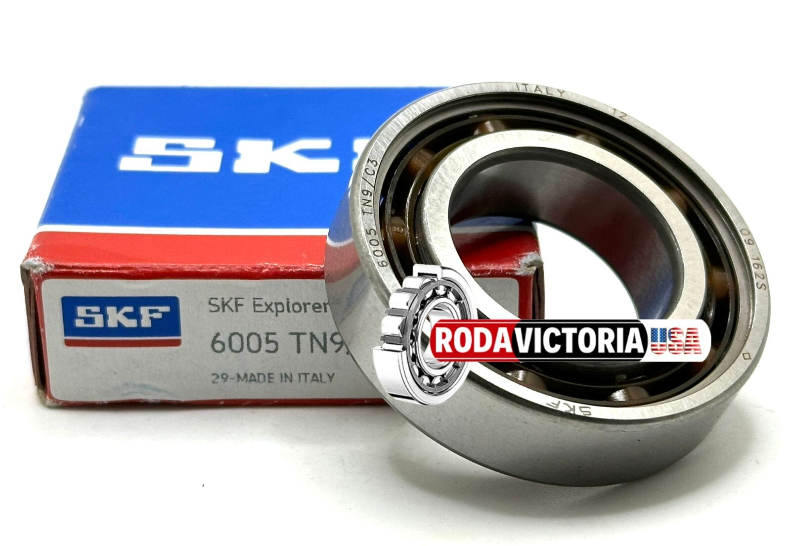 SKF 6005 TN9/C3 BALL BEARING, OPEN TYPE, NO SEALS, POLYAMIDE CAGE 25x47x12mm