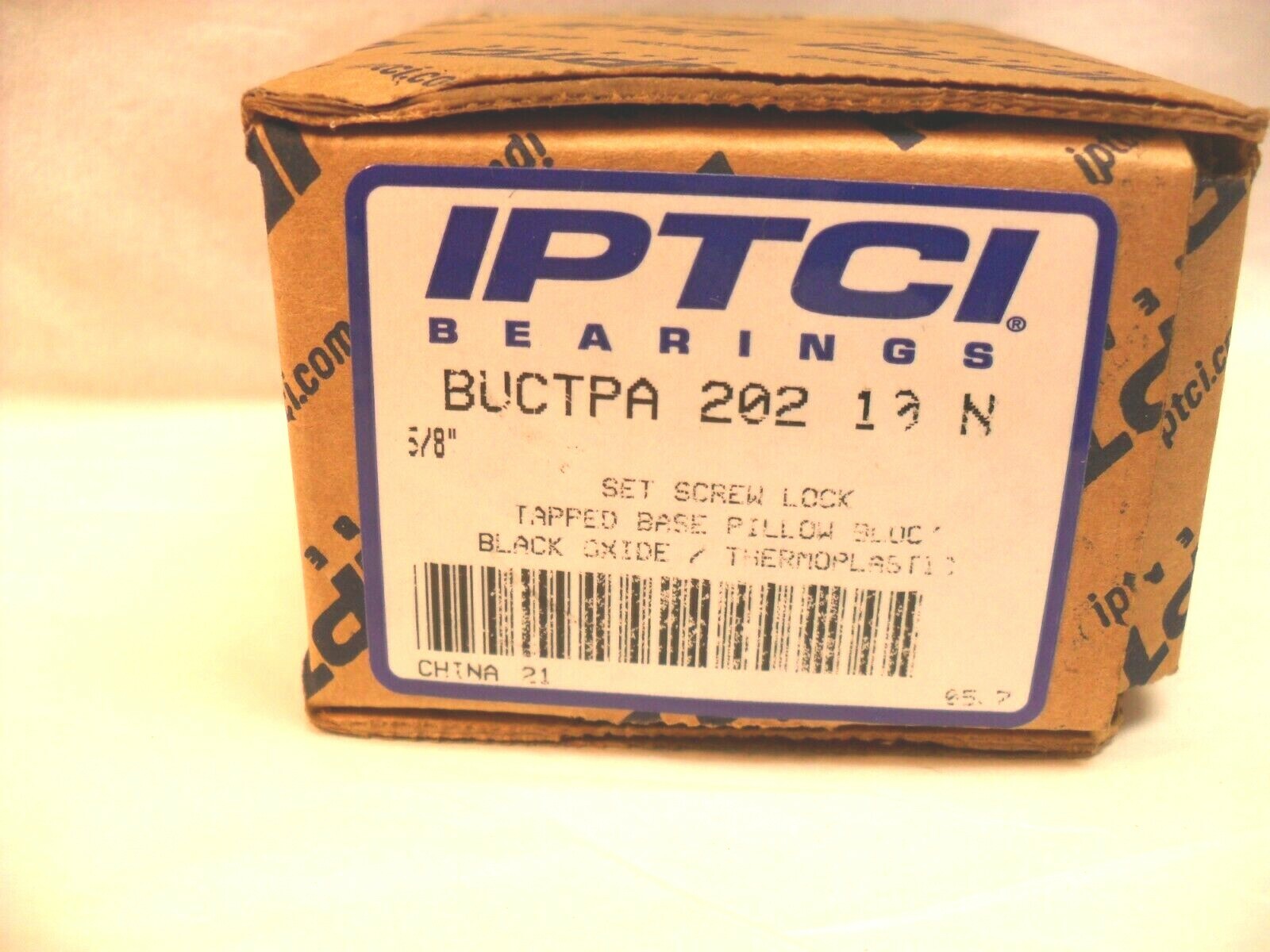 IPTCI BUCTPA 202 10 N – 5/8″ Thermoplastic Tapped Base Pillow Blocks NIB