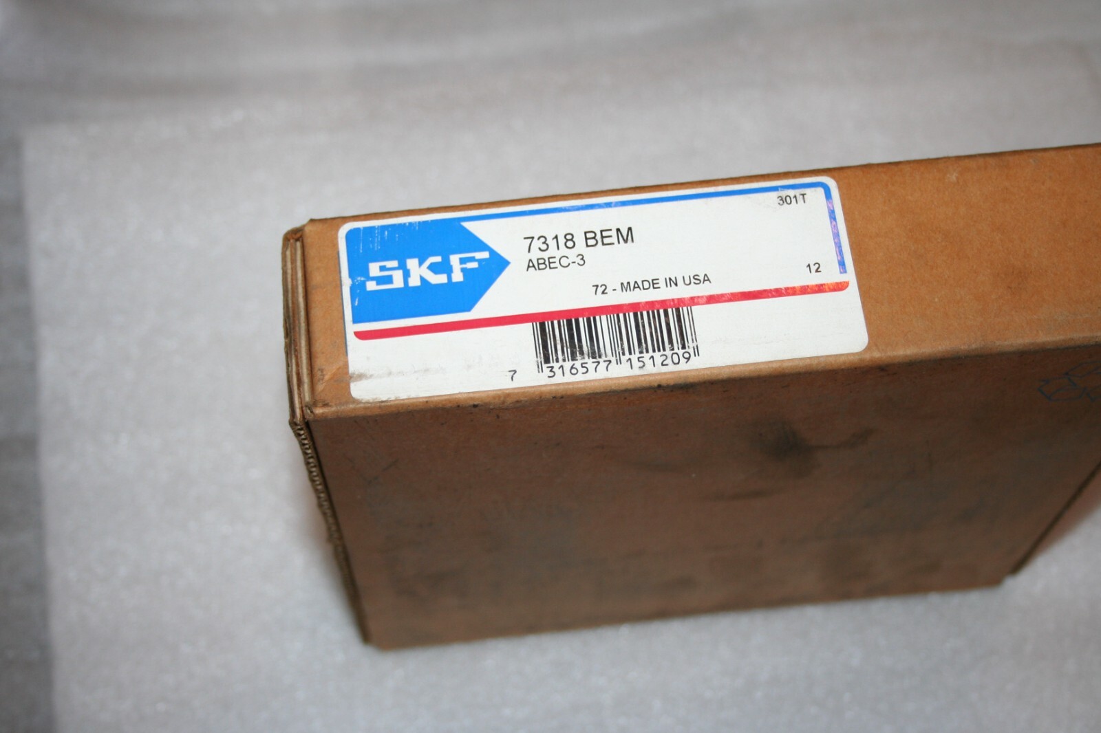 SKF 7318BEM Angular Contact Bearing 7318 BEM, Brass Cage – NEW UNOPENED BOX –