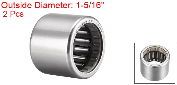 2Pcs Needle Roller Bearings One Way Bearing 1″ Bore 1-5/16″ OD 1-1/16″ Width