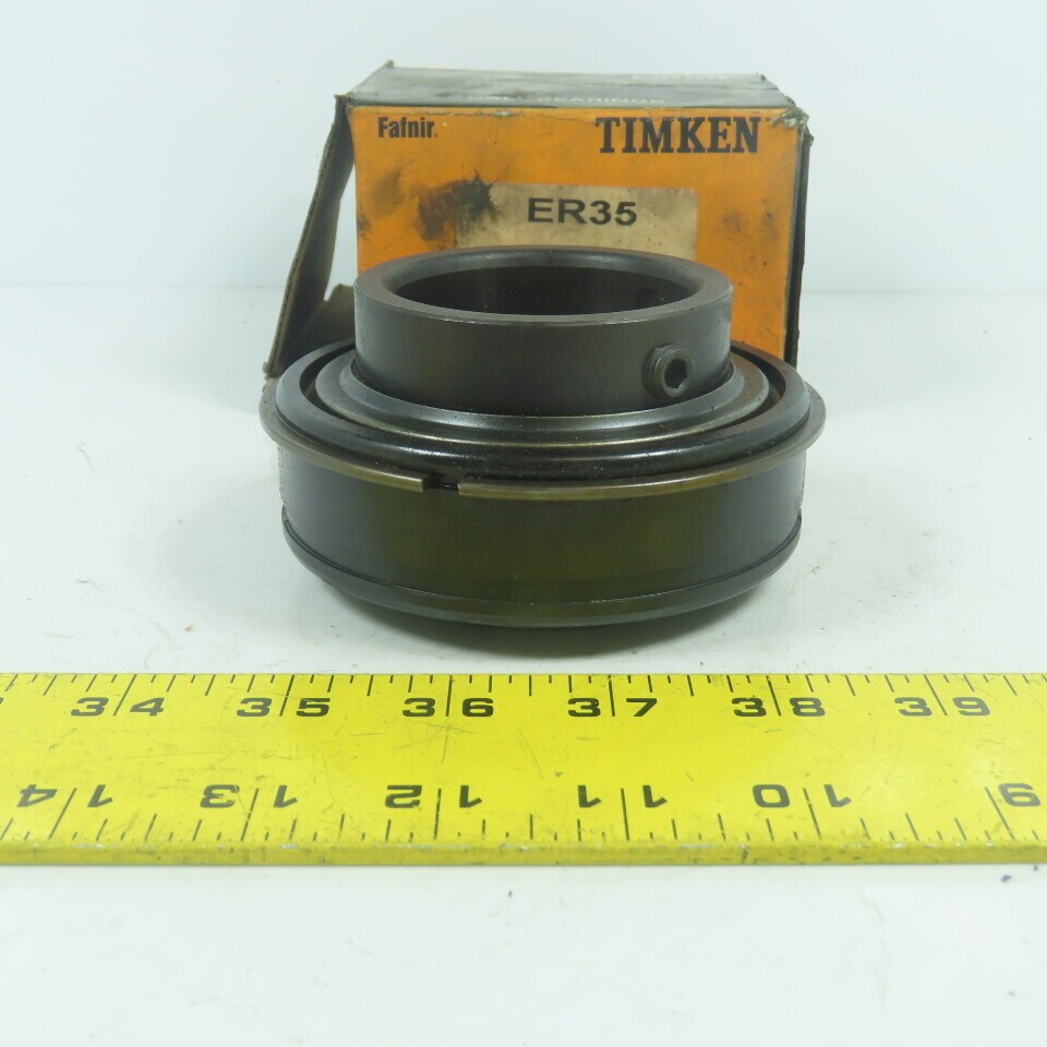 Timken Fafnir ER35 Wide Inner Ring Setscrew Locking Ball Bearings 2-3/16″ Bore