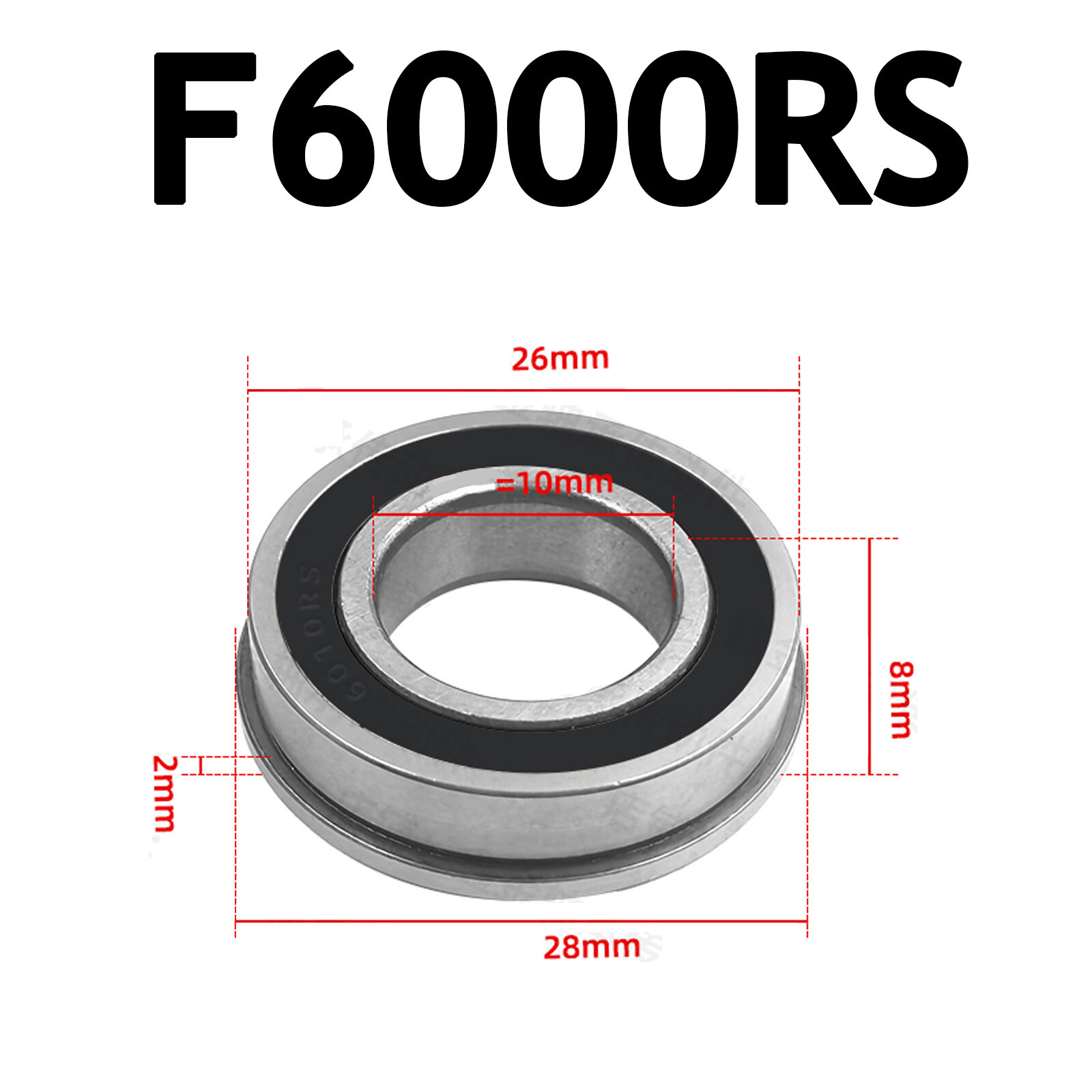 F6000 6001 6002 6003 6004 6005 6006-6010RS/ZZ Flange Deep Groove Ball Bearings