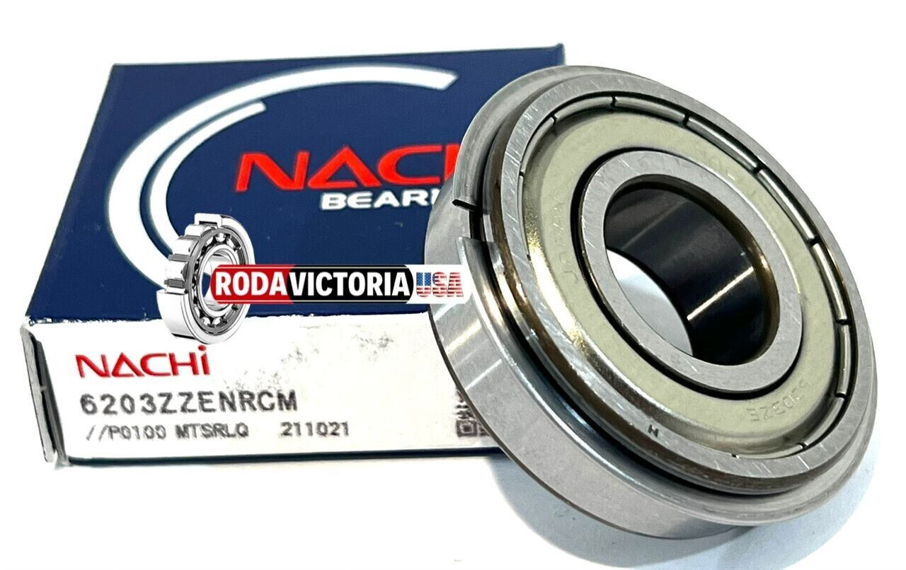 NACHI 6203 ZZENRCM Shielded Bearing with A Snap Ring 17x40x12 mm