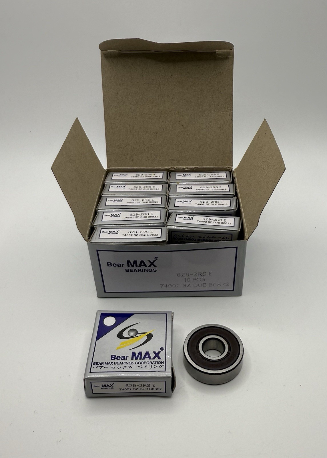 10 pcs BearMAX 629-2RS EMQ 9x26x8mm Rubber Seal Deep Groove Ball Bearings 6292RS