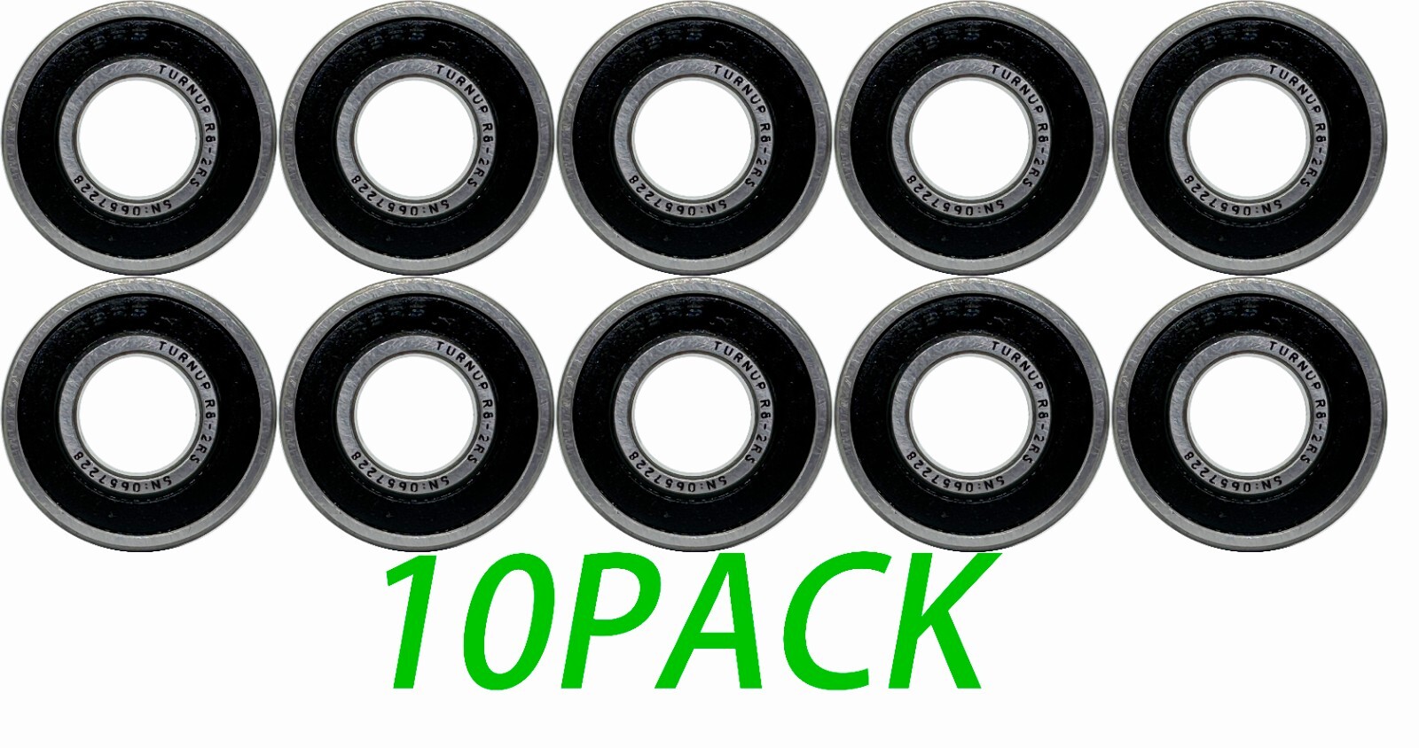 (Qty.10) R8-2RS Premium Rubber Seal Ball Bearing, 1/2″x1-1/8″x5/16″, R8rs