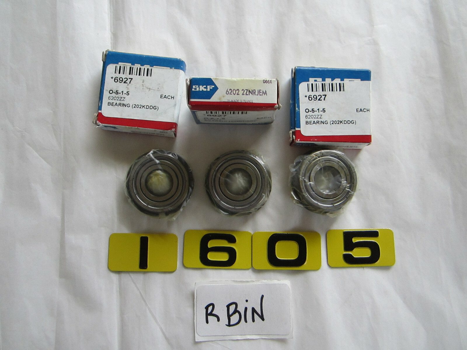 SKF 6202 2ZN/C3GJN BALL BEARING LOT OF 3
