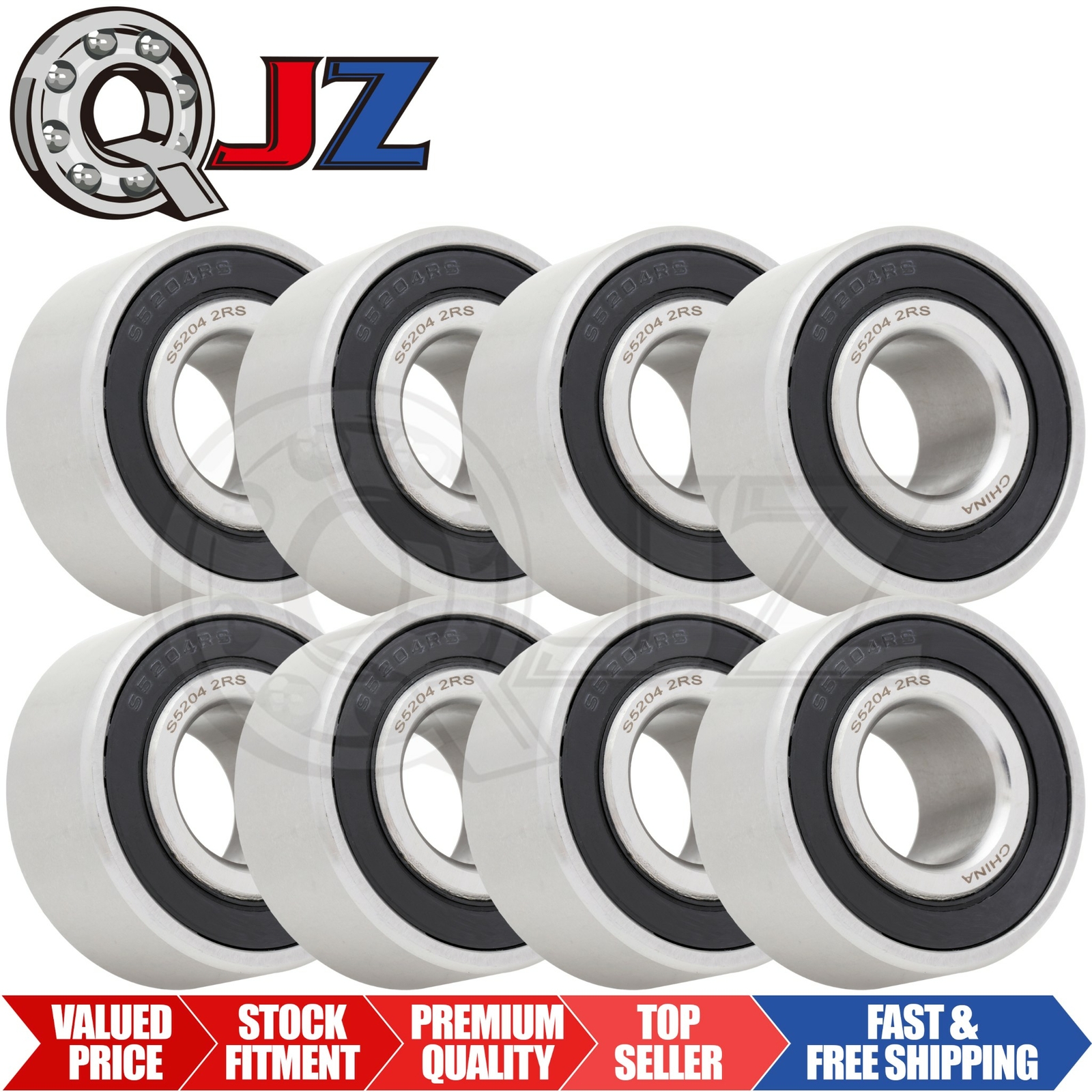 [Qty.8] S5204-2RS Stainless Angular Contact Ball Bearing [20mm X 47mm X 20.6mm]