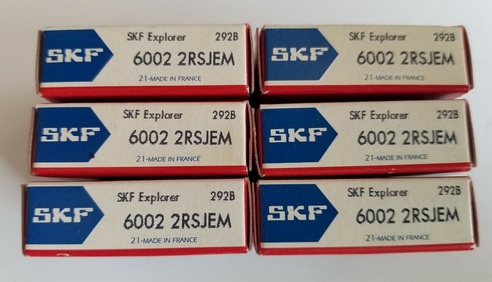 One(1) SKF 6002-2RSJEM Deep Groove Ball Bearing 6002 2RSJEM