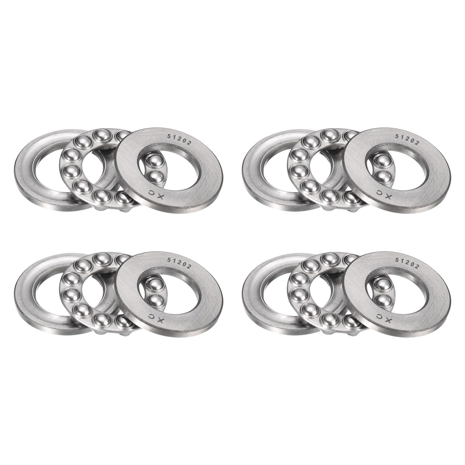 Thrust Ball Bearings, 4pcs 51202 Plane Axial Ball Bearing 3-in-1, 15mm x 32mm…