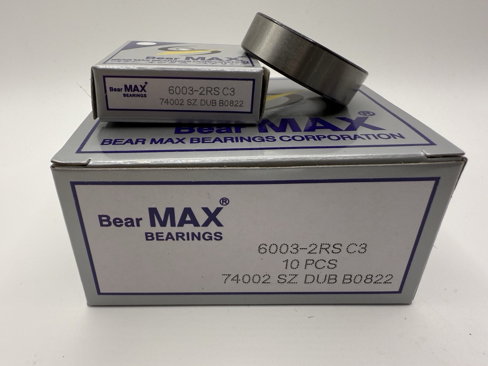10 pcs BearMAX 6003-2RS C3 EMQ 17x35x10mm Rubber Seal DG Ball Bearings 60032RS