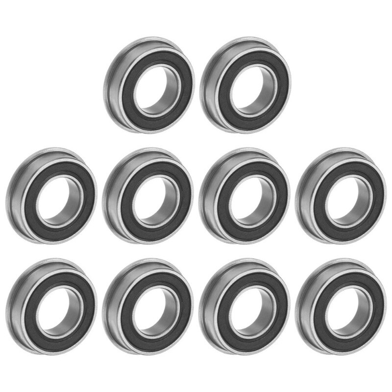 F6800-2RS Flanged Ball Bearing 10x19x5mm Sealed Steel Flange Bearings 10pcs