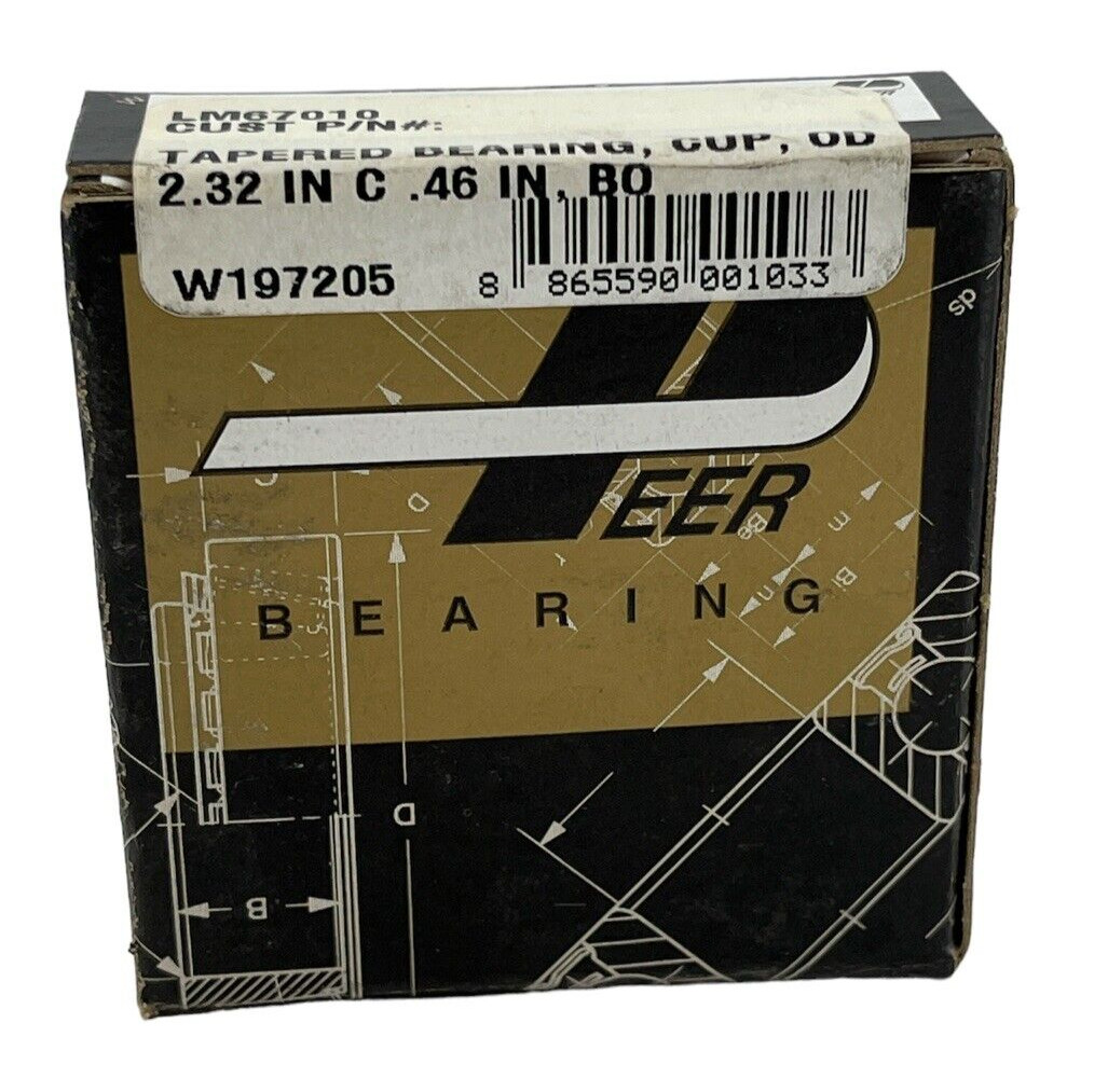 Peer Steel Non-Flanged Tapered Roller Bearing Cup 2.32″ OD X .46″ Width -LM67010