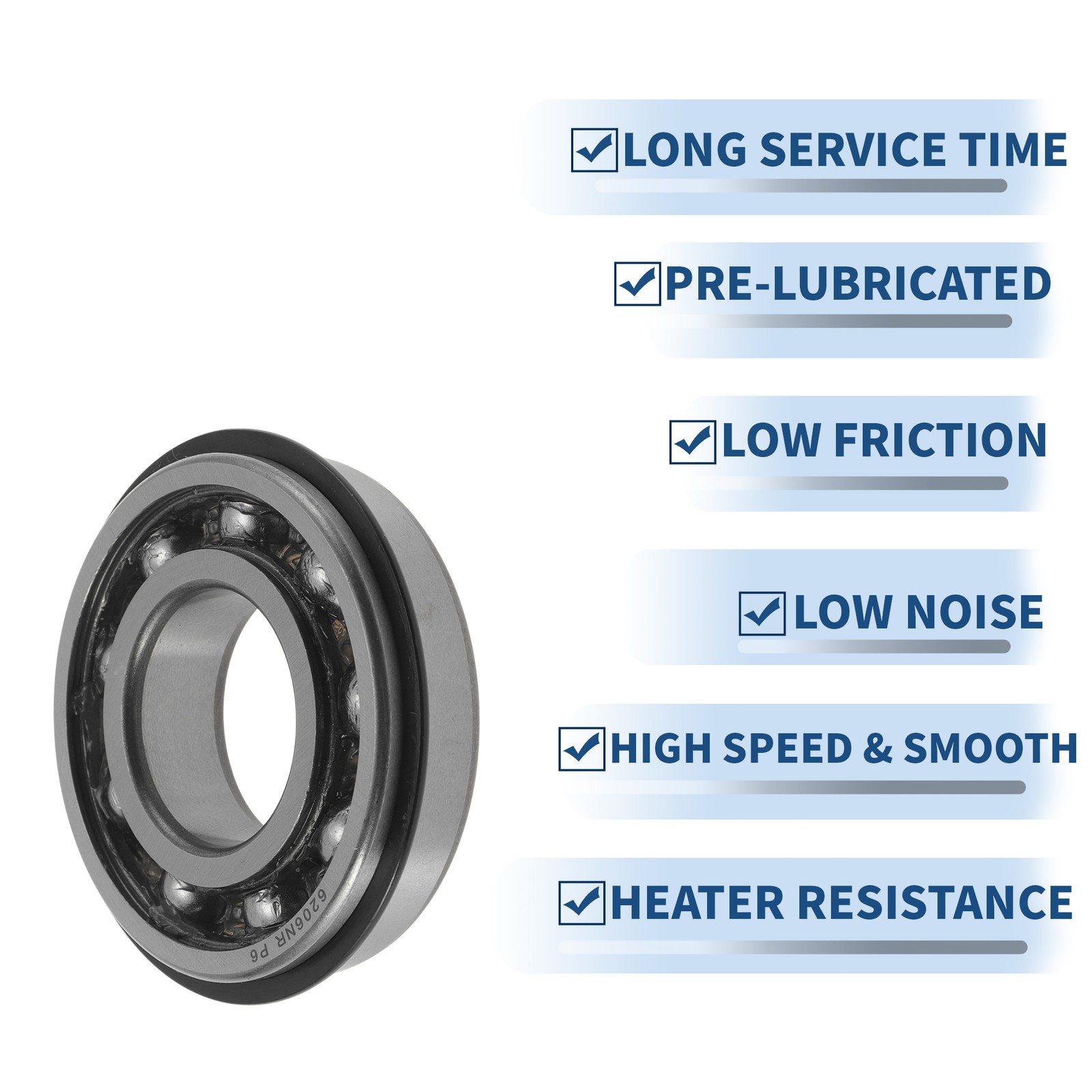 6206NR Deep Groove Ball Bearings 30x62x16mm 1Pc Scooter Skateboard Wheel