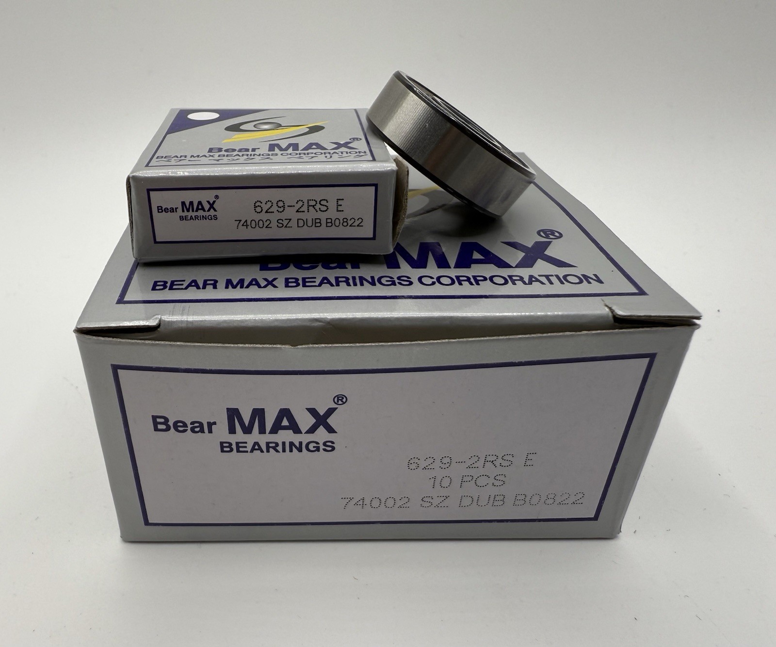 50 pcs BearMAX 629-2RS EMQ 9x26x8mm Rubber Seal Deep Groove Ball Bearings 6292RS