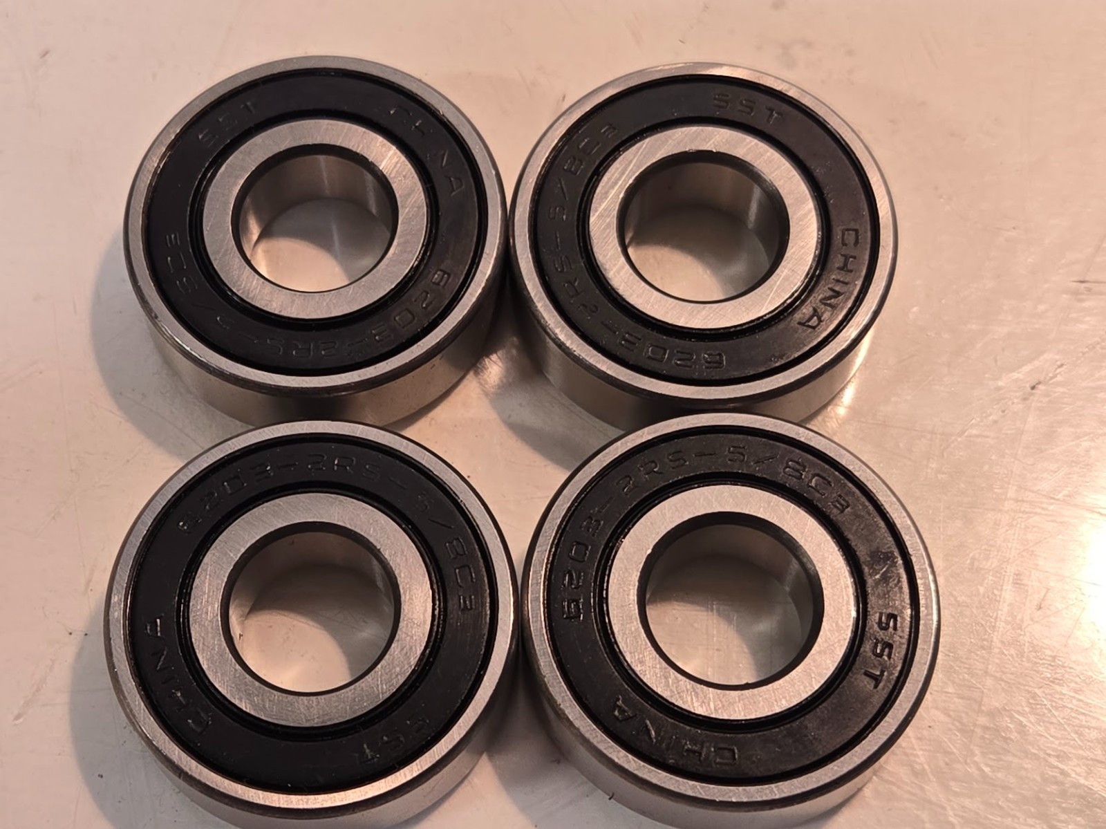 4 Quantity of SST Ball Bearings 6203-2RS-5/8C3 | 40 mm OD 5/8″ Bore (4 Qty)