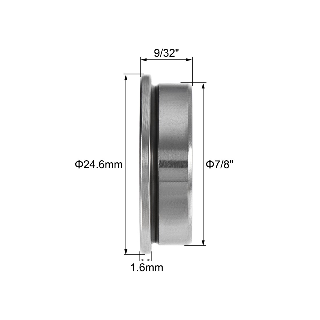 FR6ZZ Flange Ball Bearing 3/8″x7/8″x9/32″ Double Shielding 5pcs