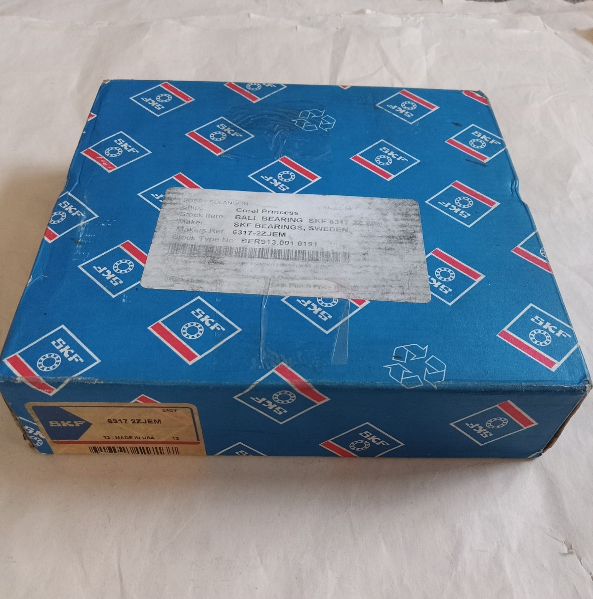 SKF 6317 2ZJEM Single Row Bore Deep Groove Ball Bearing 3.35″x7.09″x1.61″